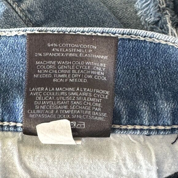 Express SZ 4 Cropped Legging Jeans High-Rise Stretch Zip-Fly Pockets Frayed Hems - Picture 11 of 11